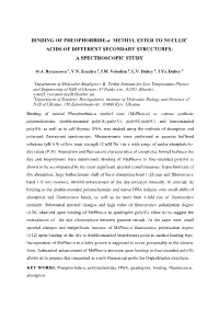 BINDING of PHEOPHORBIDE-A METHYL ESTER to NUCLEIC ACIDS of DIFFERENT SECONDARY STRUCTURES: a SPECTROSCOPIC STUDY