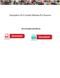 Description of a Cocktail Waitress for Resume