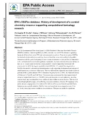 EPA's Dsstox Database: History of Development of a Curated Chemistry