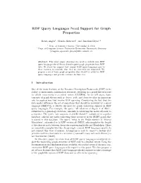 RDF Query Languages Need Support for Graph Properties