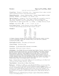 Stichtite Mg6cr2(CO3)(OH)16 • 4H2O C 2001-2005 Mineral Data Publishing, Version 1