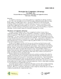 Strategies for Competitive Advantage Cole Ehmke, M.S
