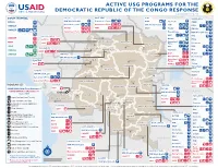ACTIVE USG PROGRAMS for the DEMOCRATIC REPUBLIC of the CONGO RESPONSE Last Updated 07/27/20
