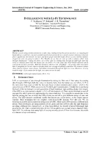 Intelligence with Li-Fi Technology C