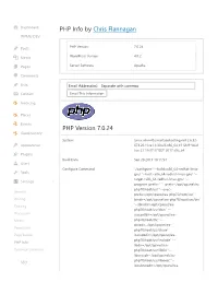 PHP Info by Chris Flannagan PHP Version 7.0.24