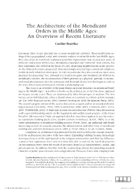 The Architecture of the Mendicant Orders in the Middle Ages: an Overview of Recent Literature