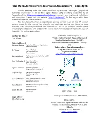 The Open Access Israeli Journal of Aquaculture – Bamidgeh