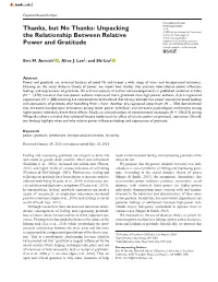 Unpacking the Relationship Between Relative Power and Gratitude