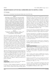 Acharjyo Helminths in Wild Carnivores.Pmd