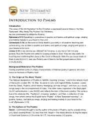 Introduction to Psalms