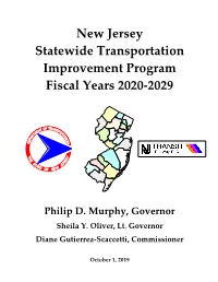 New Jersey Statewide Transportation Improvement Program Fiscal Years 2020-2029