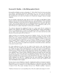 Raymond D. Mindlin—A Bio/Bibliographical Sketch