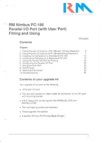 RM Nimbus PC-1 86 Fitting and Using