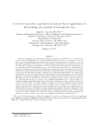 A Review of Geometric, Topological and Graph Theory Apparatuses for the Modeling and Analysis of Biomolecular Data