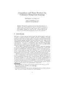 Coequalizers and Tensor Products for Continuous Idempotent Semirings