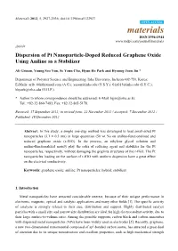 Dispersion of Pt Nanoparticle-Doped Reduced Graphene Oxide Using Aniline As a Stabilizer