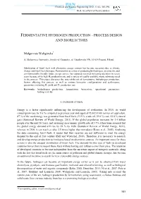 Fermentative Hydrogen Production - Process Design and Bioreactors