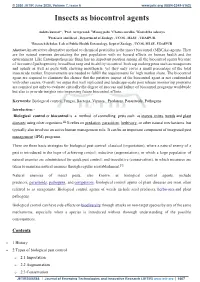 Insects As Biocontrol Agents