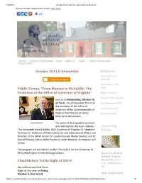 October 2014 E-Newsletter Public Forum, "From Monroe to Mcauliffe