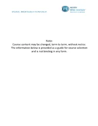 SYLLABUS - BI6630 Studies in the Pentateuch