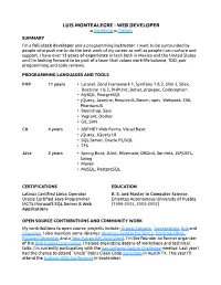 WEB DEVELOPER » Portfolio » Github SUMMARY I’M a Full-Stack Developer and a Programming Instructor