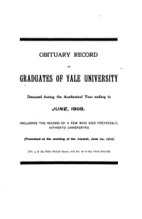 1908-1909 Obituary Record of Graduates of Yale University