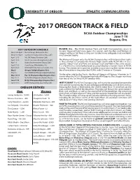 2017 Oregon Track & Field