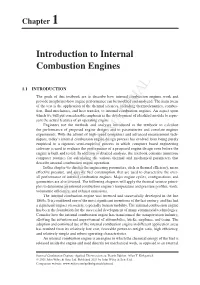 Introduction to Internal Combustion Engines