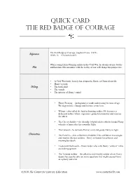 Quick Card: the Red Badge of Courage