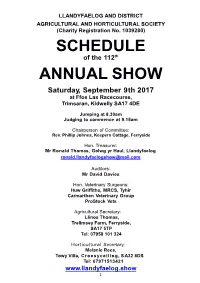SCHEDULE of the 112Th