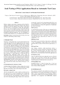 Soak Testing of Web Applications Based on Automatic Test Cases