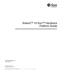 Solaris 10 Sun Hardware Platform Guide