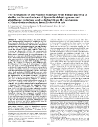 The Mechanism of Thioredoxin Reductase from Human Placenta Is