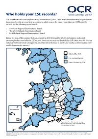 Who Holds Your CSE Records? Oxford Cambridge and RSA