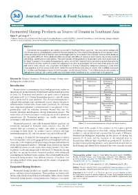 Fermented Shrimp Products As Source of Umami in Southeast Asia