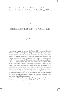 The Baluch Presence in the Persian Gulf