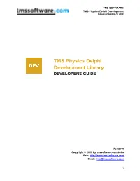TMS Physics Delphi Development Library