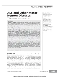 ALS and Other Motor Neuron Diseases Can Represent Diagnostic Challenges