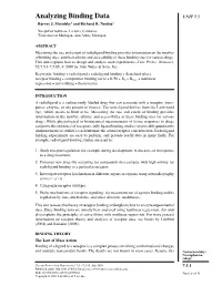 Analyzing Binding Data UNIT 7.5 Harvey J