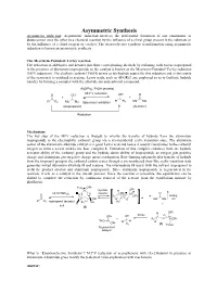 Asymmetric Synthesis