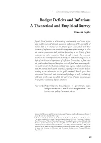 Budget Deficits and Inflation: a Theoretical and Empirical Survey