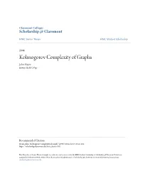 Kolmogorov Complexity of Graphs John Hearn Harvey Mudd College