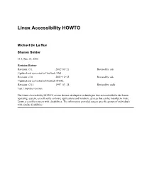 Linux Accessibility HOWTO