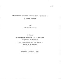 Presented to the University of Manitoba in Partial Fulfillment of the Requirements for the Degree of Doct,Or of Philosophy