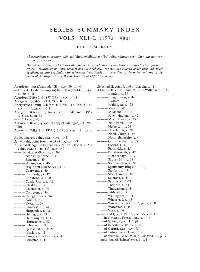 Series Summary Index Vols