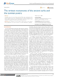 The Written Monuments of the Ancient Turks and the Tuvinian Poetry