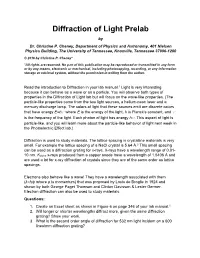 Diffraction of Light Prelab by Dr
