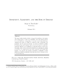 Insolvency, Illiquidity, and the Risk of Default
