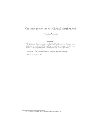On Some Properties of Elliptical Distributions