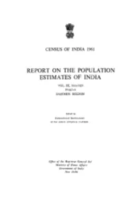 Reprot on the Population Estimates of India, Part